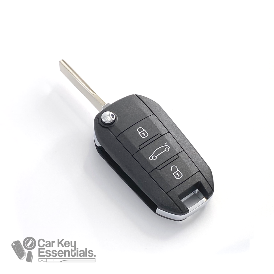 Peugeot / Citroen / Vauxhall / Trunk HU83  - 3 Button Flip Remote Shell
